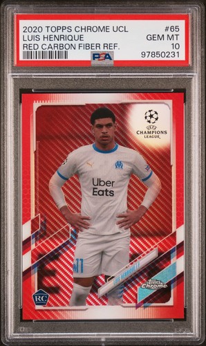 Luis Henrique 2020 Topps Chrome UEFA UCL Red Carbon Fiber