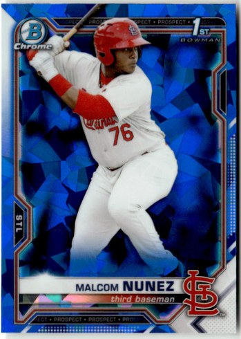 Malcom Nunez 2021 Topps Bowman Chrome Sapphire Refractor