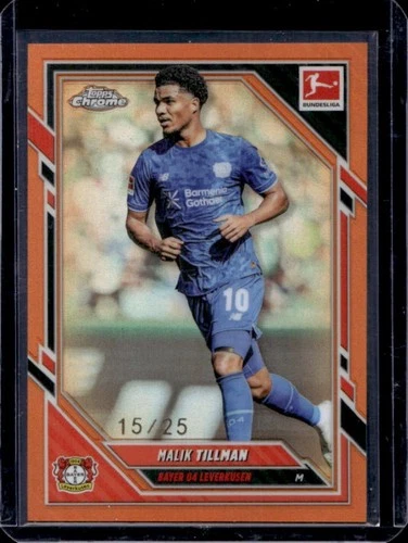Malik Tillman 2025 Topps Chrome Bundesliga Orange Refractor /25