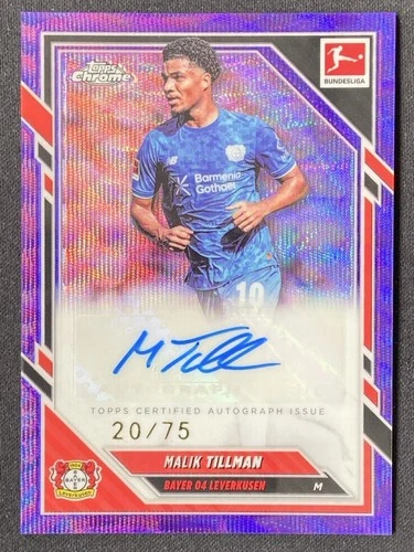 Malik Tillman 2025 Topps Chrome Bundesliga Purple Wave /75