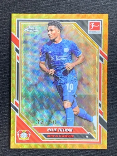 Malik Tillman 2025 Topps Chrome Gold Wave Refractor /50