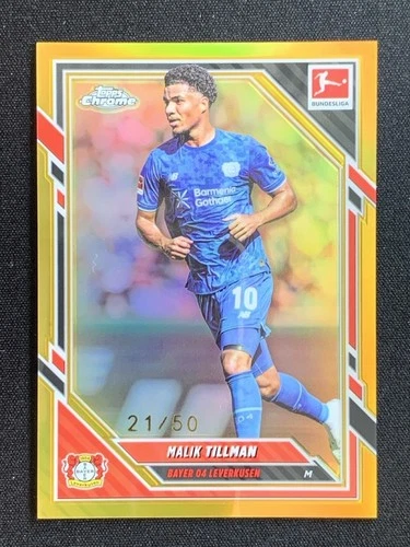 Malik Tillman 2025 Topps Cromo Bundesliga Oro Refractor 21/50