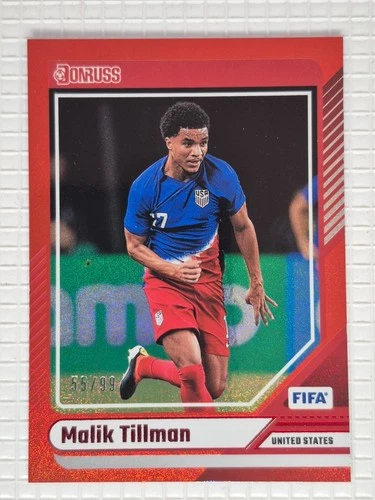 Malik Tillman 2024 Panini Donruss Soccer Red Speckle /99