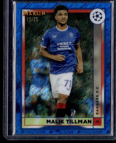 Malik Tillman 2023 Topps Merlin Chrome Blue Shimmer /75