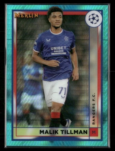 Malik Tillman 2023 Panini Merlin UEFA Club Aqua Prism Refractor