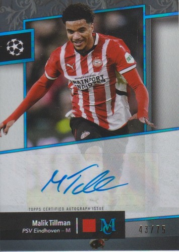 Malik Tillman 2024 Panini Museum UEFA CL Sapphire /75