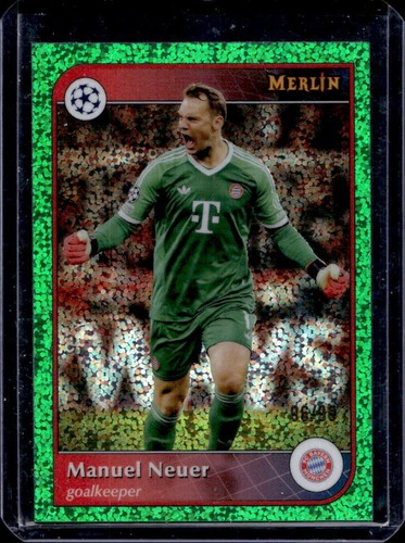 Manuel Neuer 2024 Topps Merlin Chrome Green Speckle Refractor /99