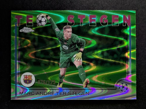 Marc-André ter Stegen 2024 Topps Chrome UEFA Neon Green RayWave 76/125