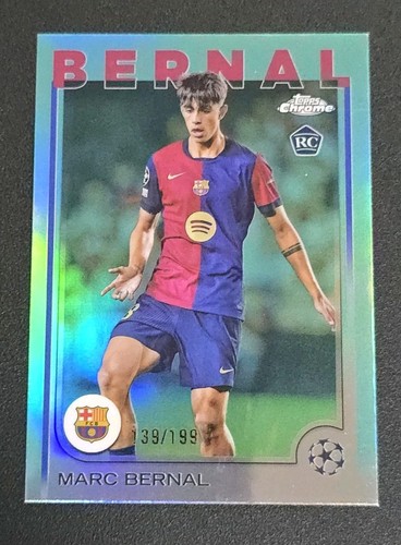 Marc Bernal 2024 Topps Chrome UEFA Aqua Refractor /199