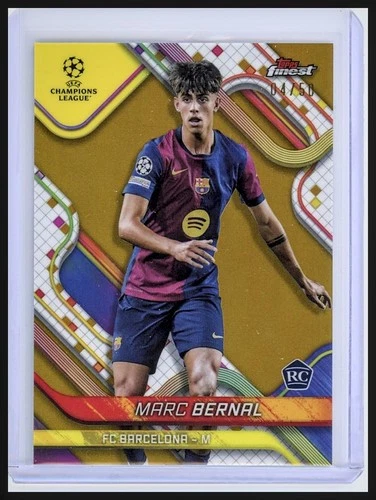 Marc Bernal 2024 Topps Finest UEFA Gold Refractor /50