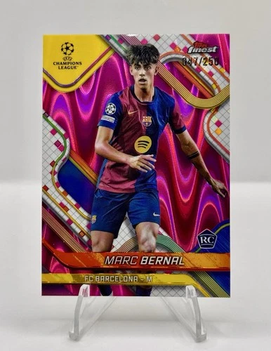 Marc Bernal 2024 Topps Finest UEFA Magenta Wave /250