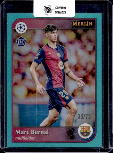 Marc Bernal 2024 Topps Merlin Cromo UEFA Aqua Refractor /75