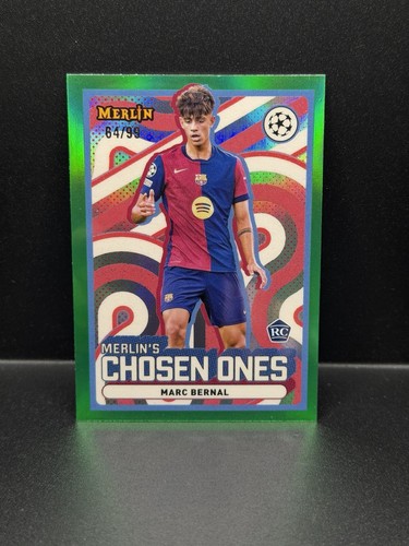 Marc Bernal 2024 Topps Merlin UEFA 2024-25 Refractor Verde /99