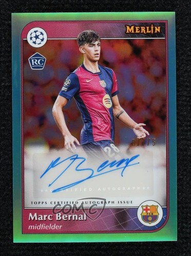 Marc Bernal 2024 Panini Merlin UEFA Club Competitions Aqua Refractor /75