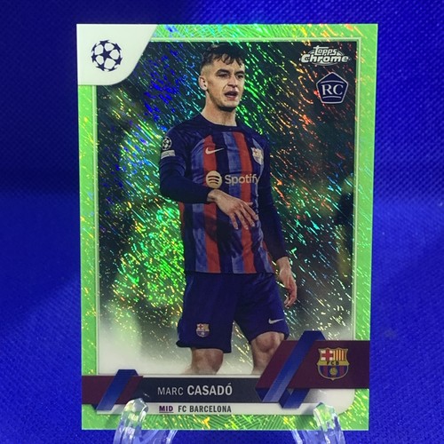 Marc Casado 2022 Topps Cromo UEFA Verde Neón Brillo Refractor /399