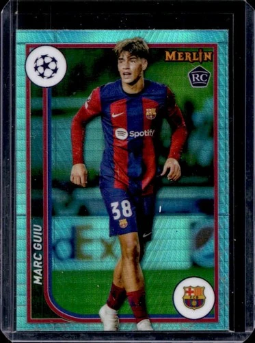 Marc Guiu 2023 Topps Chrome Merlin UEFA Aqua Prism Refractor #37