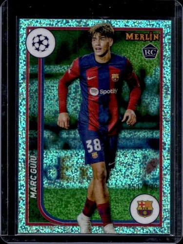 Marc Guiu 2024 Topps Chrome Merlin UEFA Aqua Speckle Refractor /199