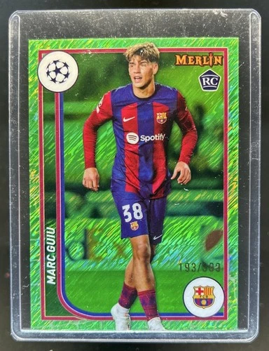 Marc Guiu 2024 Topps Chrome Merlin UEFA Neon Green Shimmer Refractor /399