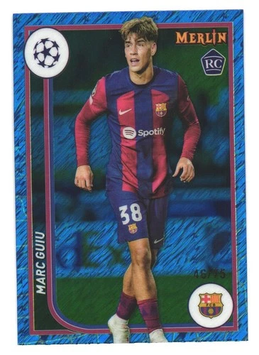 Marc Guiu 2023 Topps Merlin Chrome Blue Shimmer /75