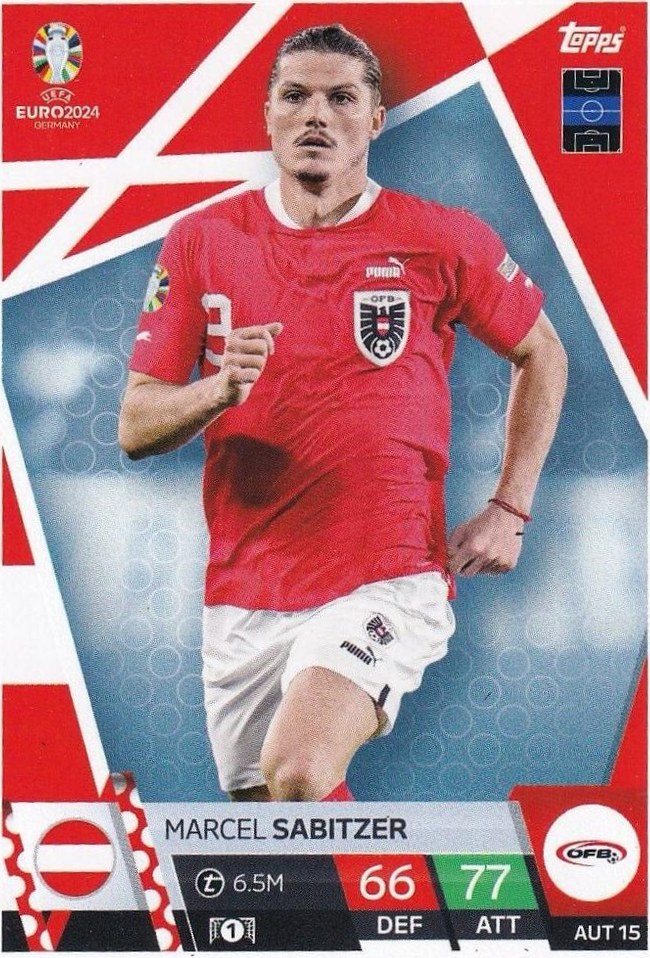 Marcel Sabitzer 2024 Topps Match Attax UEFA EURO