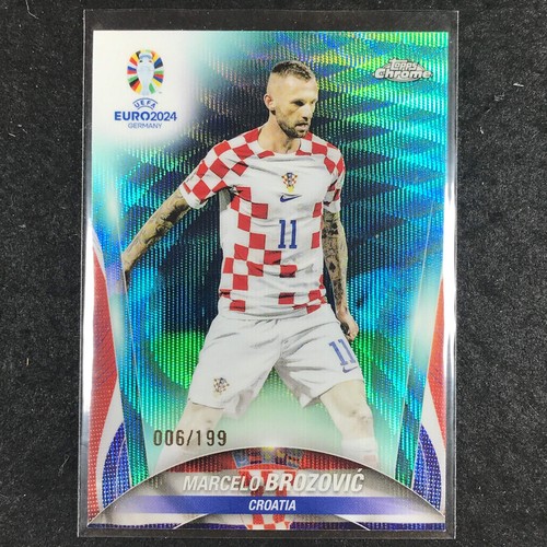 Marcelo Brozovic 2024 Topps Chrome UEFA Euro Aqua Wave /199