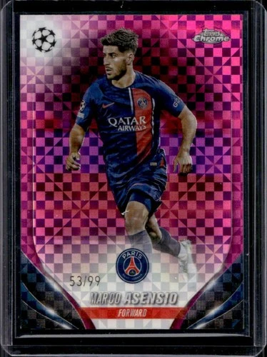 Marco Asensio 2024 Topps Chrome UEFA Magenta X Fractor /99