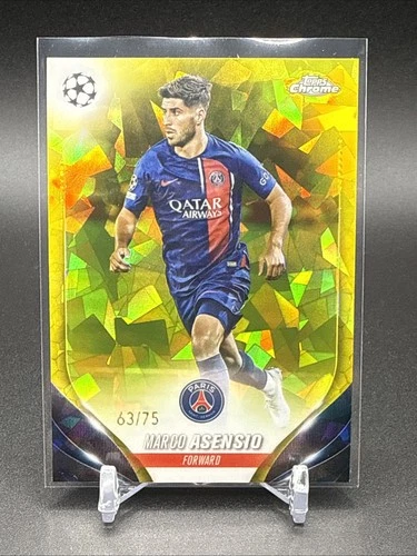 Marco Asensio 2023 Topps Chrome Yellow Refractor /75
