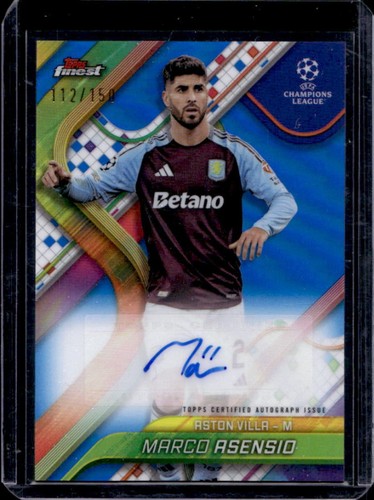 Marco Asensio 2024 Topps Finest Blue Refractor /150