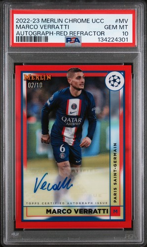 Marco Verratti 2022 Topps Merlin Chrome Red Refractor /10