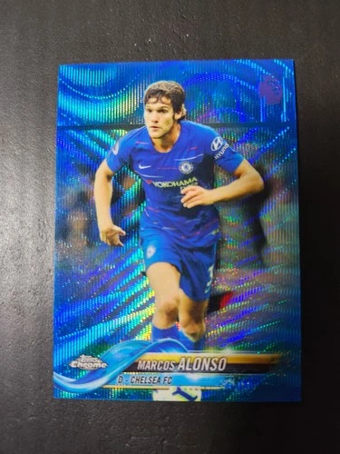 Marcos Alonso 2018 Topps Chrome Blue Wave /75