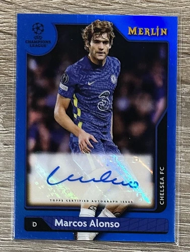 Marcos Alonso 2022 Topps Merlin Chrome Blue /75