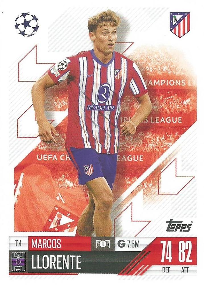 Marcos Llorente 2024 Topps Match Attax UEFA Club Competitions