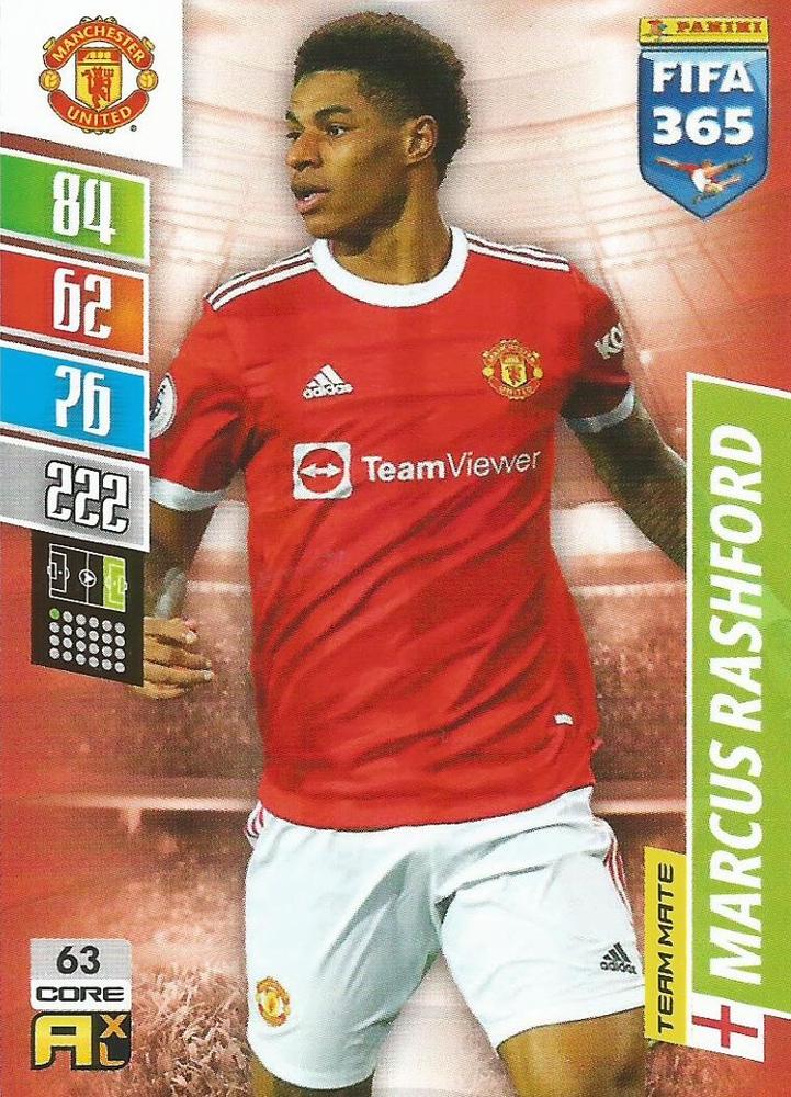 Marcus Rashford 2022 Panini Adrenalyn XL FIFA 365