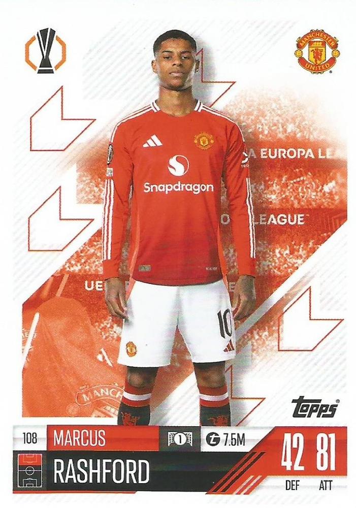 Marcus Rashford 2024 Topps Match Attax UEFA Club Competitions