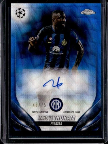 Marcus Thuram 2024 Topps Chrome Blue Wave Refractor /75