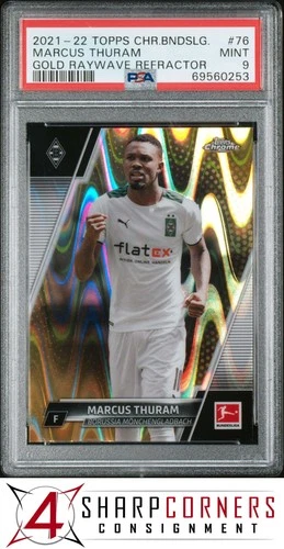 Marcus Thuram 2021 Topps Chrome Bundesliga Gold Raywave Refractor