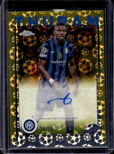 Marcus Thuram 2024 Topps Chrome Gold Starball Rifrattore /50