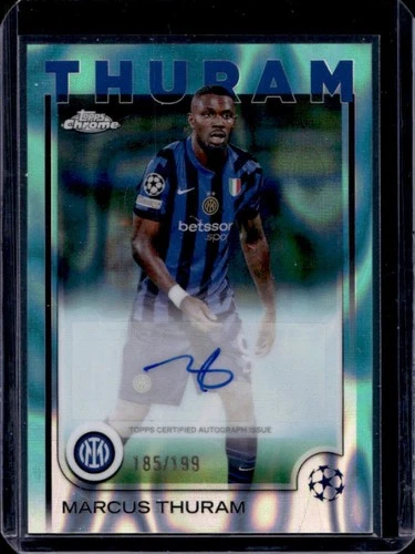 Marcus Thuram 2024 Topps Chrome UEFA Aqua Lava Refractor /199