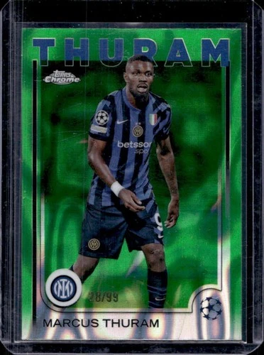 Marcus Thuram 2024 Topps Chrome UEFA Green Lava Refractor /99