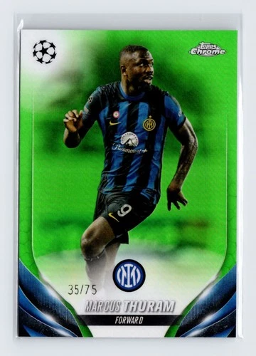 Marcus Thuram 2024 Topps Chrome UEFA Green Refractor /75