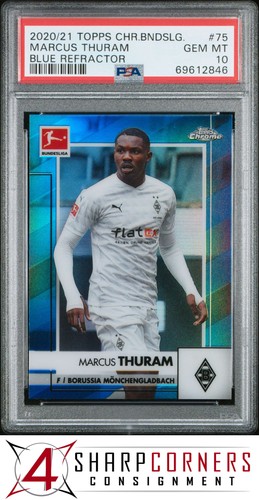 Marcus Thuram 2020 Topps Cromo Bundesliga Blue Refractor /150