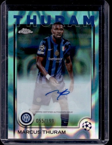Marcus Thuram 2024 Topps Cromo UEFA Aqua Lava Refractor /199