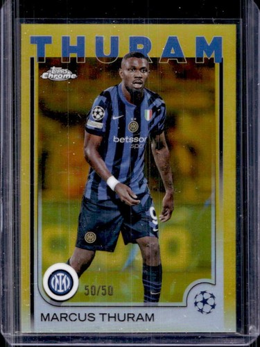 Marcus Thuram 2024 Topps Cromo UEFA Oro Rifrattore /50