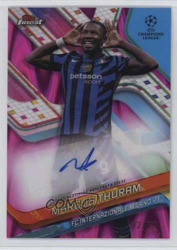 Marcus Thuram 2024 Panini Finest UEFA Club Competitions Rifrattore Onda Magenta /75