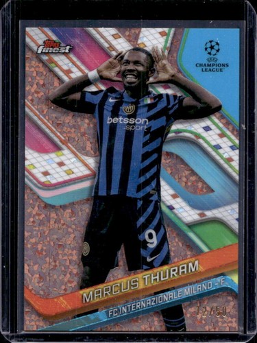 Marcus Thuram 2024 Panini Finest UEFA Gold Pink Diamond Refractor /50