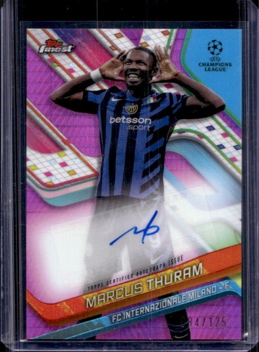 Marcus Thuram 2024 Panini Finest UEFA Rosa Prisma Rifrattore /125