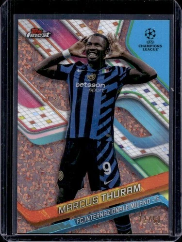 Marcus Thuram 2024 Panini Finest UEFA Rose Gold Mini Diamond Refractor /50