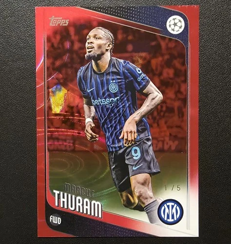 Marcus Thuram 2025 Topps Flagship Red Raindrops /5
