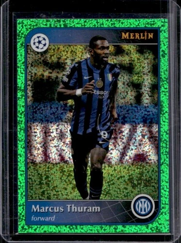 Marcus Thuram 2024 Topps Merlin Chrome Green Speckle Refractor /99
