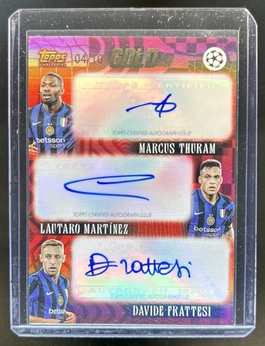 Marcus Thurman, Lautaro Martinez, Davide Frattesi 2024 Topps UCC Gold /10